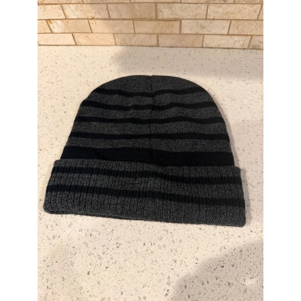 Nightmare Before Christmas Jack Skellington Beanie Black Gray Striped